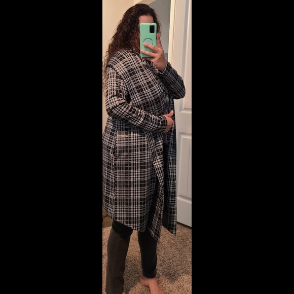 Eluminary plaid jacket long blazer sweater large - Picture 5 of 5